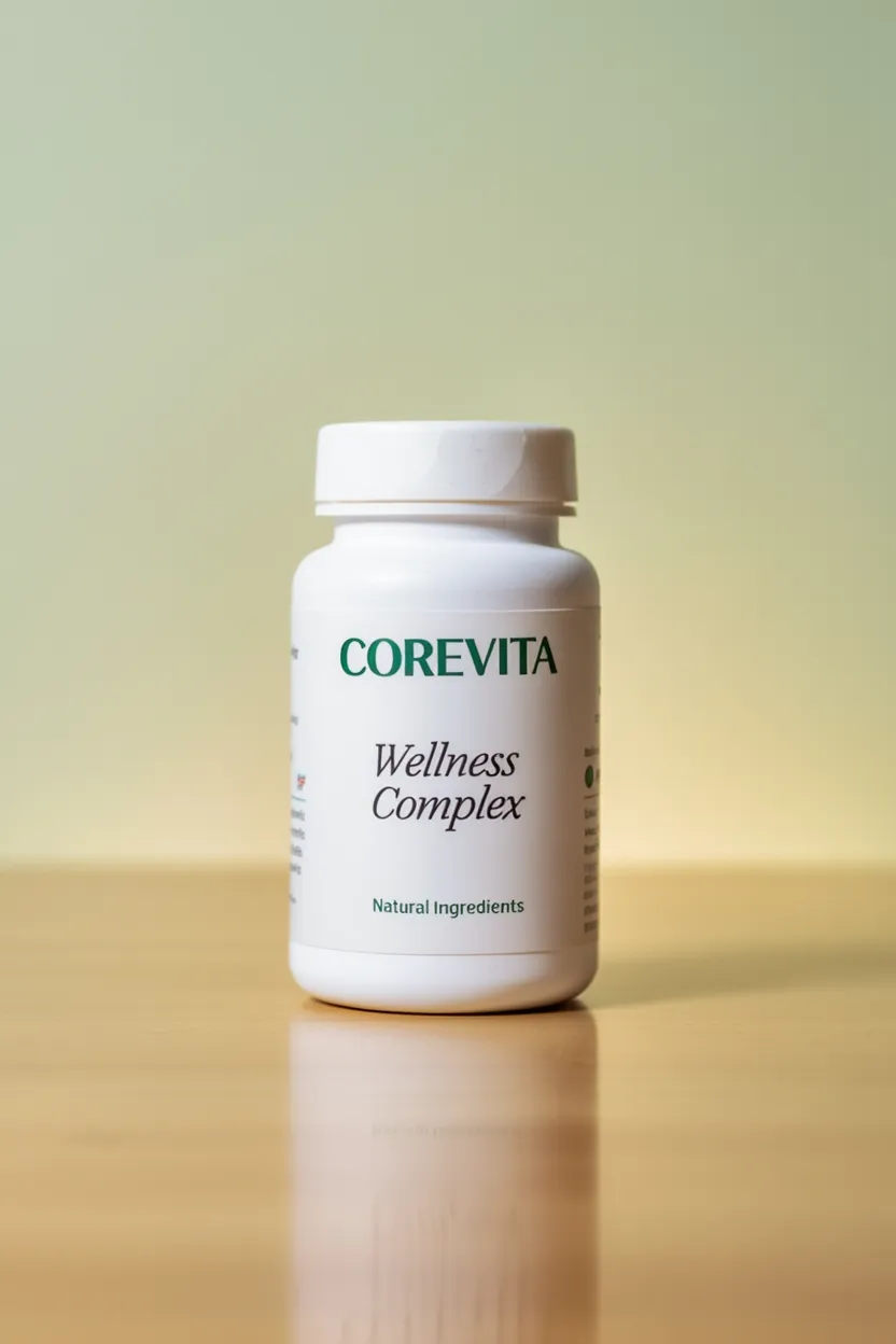 Corevita wellness complex supplement bottle with natural ingredients